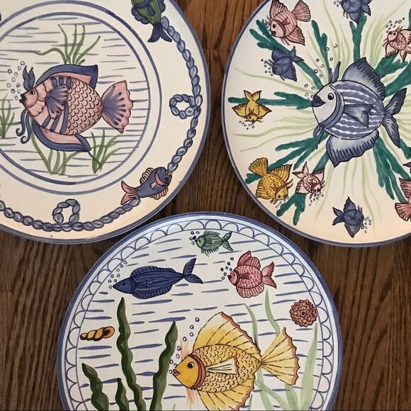 Set of 3 Portugal fish chargers wall hangings - Picture 2 of 7